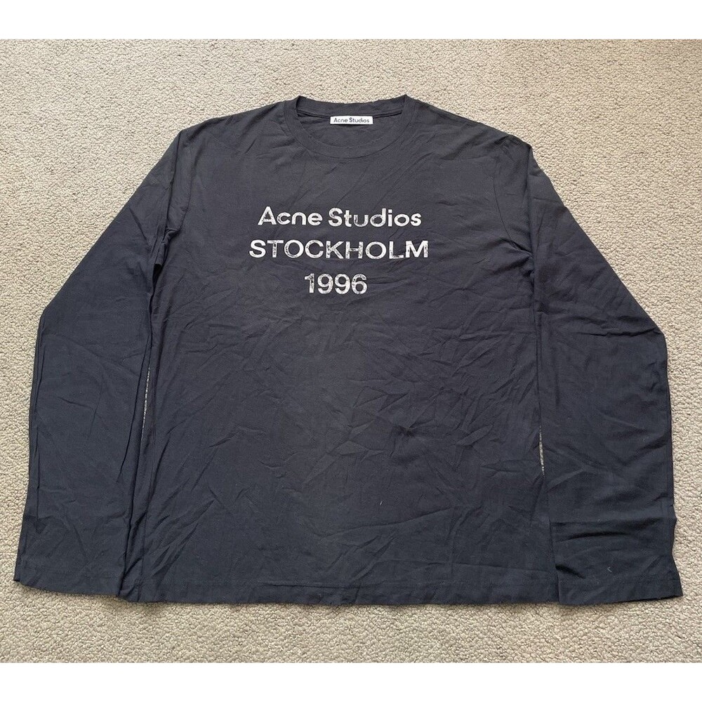 Acne Studios Stockholm 1996 Long Sleeve Tee Mens S Black Logo Shirt